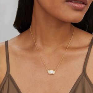 Kendra Scott Gold Necklace with White Pendant